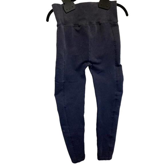 Harmony Balance Ribbed Ankle Women's Leggings Wide Waist Indigo Blue Sz. S/P - Picture 1 of 10
